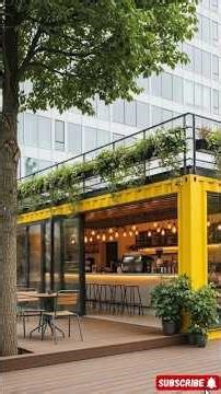 Extreme Cafe Makeover: Shipping Container Edition! 🏗️☕ #design #cafe #transformation #shortvideo