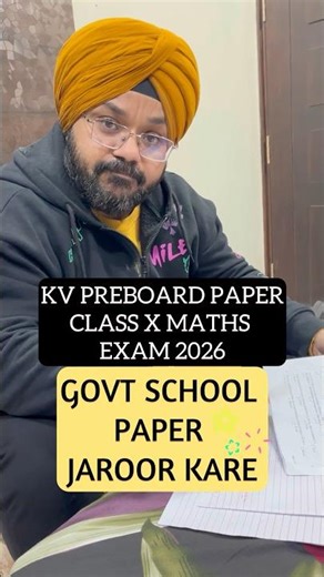 KV CBSE CLASS 10 MATHS PREBOARD PAPER 2026🔥#shorts #boardexams #exam #maths #boards2026 #class10