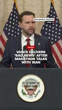 Vance delivers 'bad news' after marathon talks with Iran