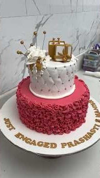 Engaged Fondant cake decorating ideas #fondentcake #engagedcake #birthdaycake #viral #trendingcake