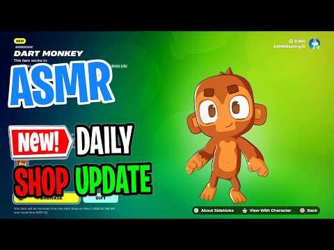 ASMR Fortnite Shop NEW Bloons Dart Monkey Sidekick! Daily Update Today 🎮🎧 Whispering 😴💤