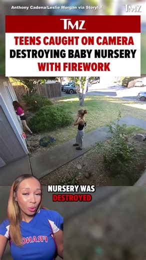 A Citrus Heights, California family's baby nursery was destroyed after police say teens threw a lit firework into their home and the terrifying moment was caught on camera. 😨