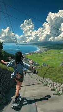 2D hand-drawn anime, cel-shaded with clean line art, flat color blocks; no 3D, no photorealism. S...