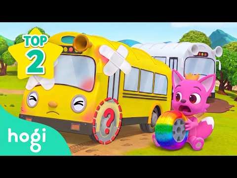 🚌 The Wheels on the Bus (Broken Bus ver.)｜Learn Colors｜Kids Songs & Nursery Rhymes | Hogi Pinkfong