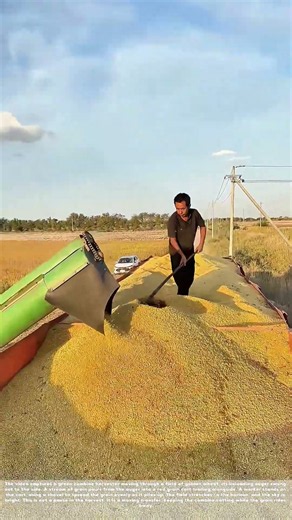 Pouring the Gold: How a Combine Fills a Grain Cart with Wheat