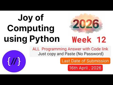 NPTEL Joy of Computing Using Python Week 12🔥 All Programming Solutions + Code Link (2026)