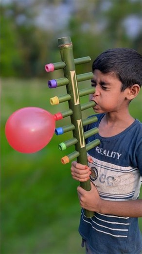 Wow Green Bamboo & colourful balloon big toy #diy #art