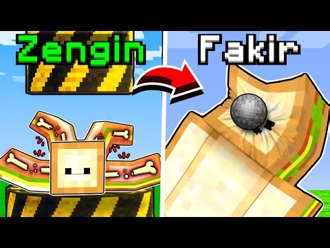 ZENGİN vs FAKİR KEMİK KIRMA YARIŞI! - Minecraft