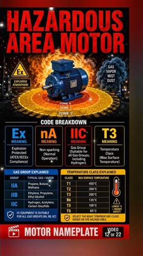 Hazardous Area Motor EXnA IIC T3 Decoded | Motor Nameplate Explained #12