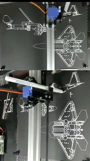 Machine Draws F-22 Raptor With Insane Precision #shorts #robotics #military