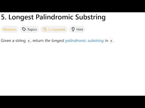 Longest Palindromic Substring | @faang-academy