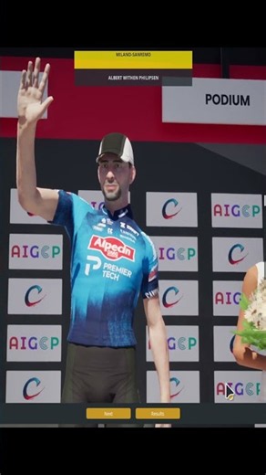 AWP KING IN MILANO-SANREMO 🚴‍♂ PCM26 Pro Cyclist |️ Withen Philipsen | S3 EP28 #shorts #pcm26