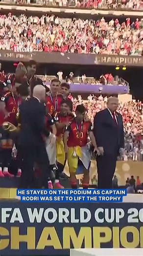 Trump refuses to leave stage as Spain celebrates World Cup victory over Argentina