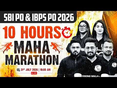 SBI PO & IBPS PO 2026 | 10 Hours Maha Marathon | Complete Prelims Preparation