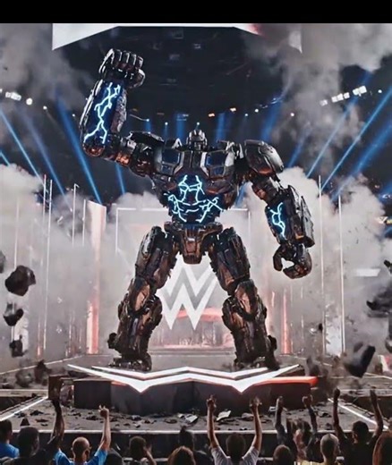 GIANT Robot Crashes WWE Arena 💥”