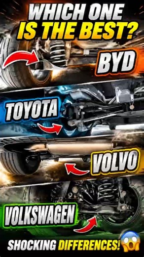 Suspension Test: BYD vs TOYOTA vs VOLVO vs VOLKSWAGEN - Who is the King? 🚗💨#cars#automobile#offroad