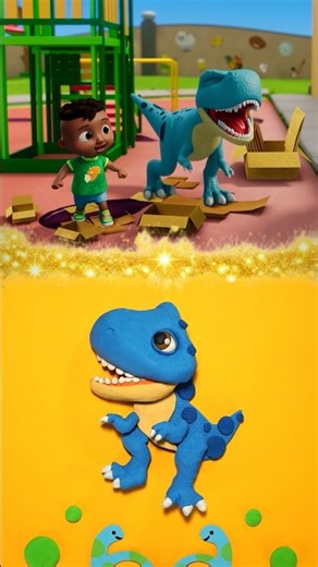Dinosaur Crafts with CoComelon! 🦖 Let's Play #cocomelon #kids #shorts