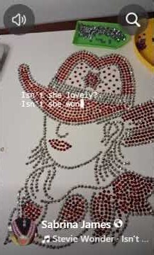 Finished Rhinestone Template This Western Cowgirl!