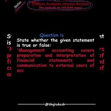 Accounting question | Management accounting vs Financial accounting | Interview question