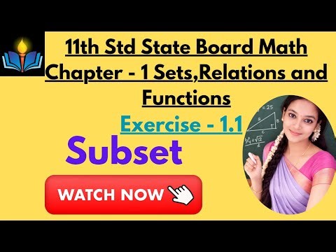 11th Std Math|Set,Relations and Functions|Subset