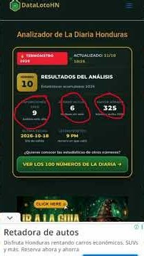 ⚡ Loto Honduras Hoy: Numero Ganador de La Diaria 11 AM 🎯 21 De Octubre.
