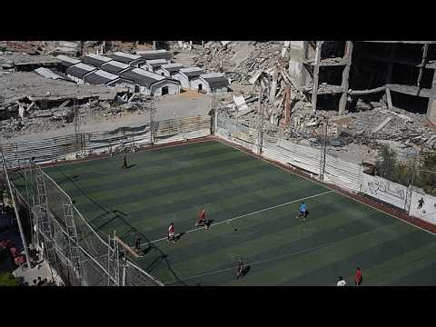 Gaza amputees recreate World Cup final in damaged stadium