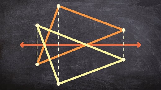 Reflecting a figure over a line of symmetry when it is on both sides