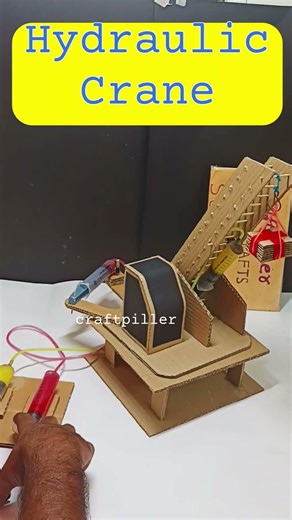 hydraulic lift crane working model for science project exhibition - diy - craftpiller