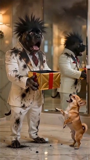 Dog Opens Exploding Gift Prank & Karate Fail! 🐶💥 #Shorts #Dogs #FunnyDogs