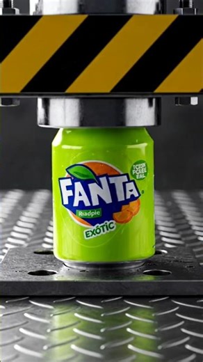 Satisfying Hydraulic Press Crushing Fanta Can 💥 ASMR Soda Explosion #shorts #viral #hydraulic