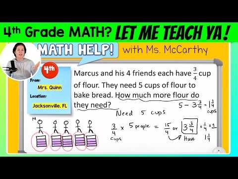 4th | Word Problems with Fractions | Math Help w/ Ms. McCarthy