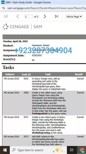 Access Module 3 Sam Exam