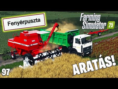 FARMING SIMULATOR 25 LIVE #97 - Megcsináltuk! Első aratás a SAJÁT farmon! Fenyérpuszta #6