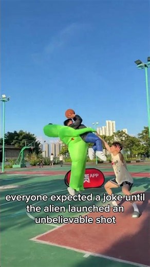 Alien vs Human Basketball Challenge!🏀😱Insane Trick shot #trendingshorts #viralvideo #viralshorts
