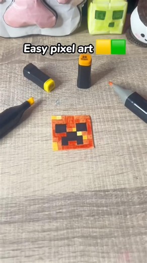 Minecraft pixel art idea 🟩🟨 #art #pixelart #pixelartist #minecraft #pixelartideas
