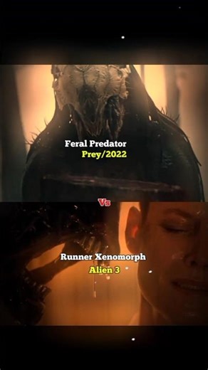 Feral Predator Vs Runner Xenomorph #predatorbadlands #movieedits #shorts #edit