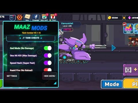 Tank Combat MOD MENU v4.1.16 | Unlimited Money, Gems & All Tanks! 🚀