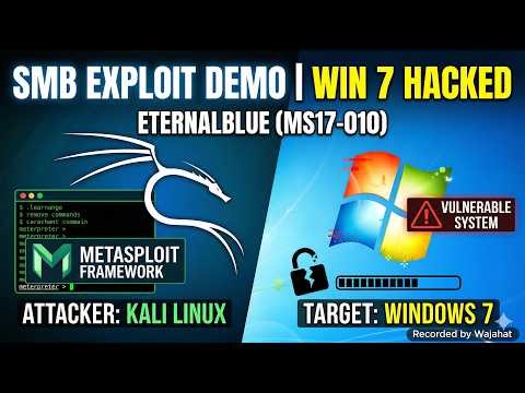 SMB Vulnerability Exploitation on Windows 7 using Kali Linux | Metasploit Demo Recorded by Wajahat