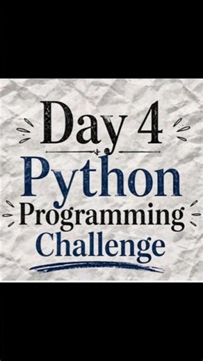 Day 4/100 days of Code Challenge 🐍#python#codechallenge #challenge #shorts #subscribe #codewithharry