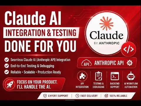 Claude AI Integration & Testing Done for You | Anthropic API Expert Support