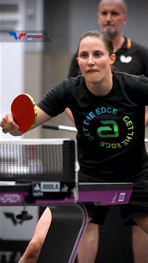 Sabine Winter sharpens her twiddling skills before her match!🌪️#USSmash #TableTennis