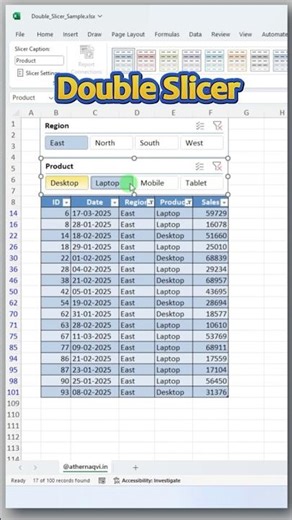 Use 2 Slicers for Double Filtering in Excel 🔥 | Interactive Excel Dashboard Trick