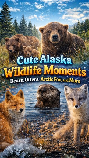Cute Alaska wildlife moments: bears, otters, arctic fox, and more