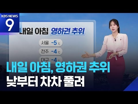[뉴스9 날씨] 내일 아침, 영하권 추위…낮부터 차차 풀려 / KBS 2025.12.21.