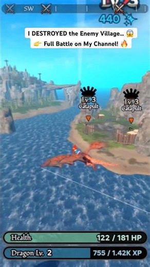 I DESTROYED the Enemy Village With My Dragon! 🐉🔥 #roblox