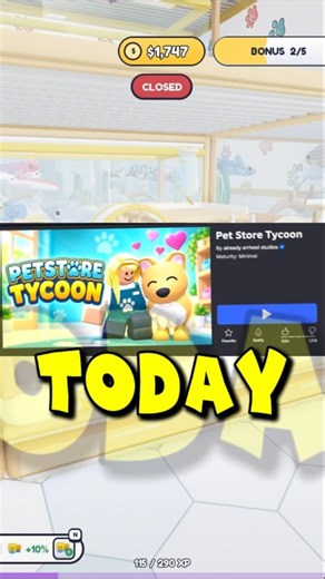 Best Roblox Game Today: Pet Store Tycoon 🐠🔥