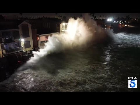 High surf damages beachfront homes in Long Beach