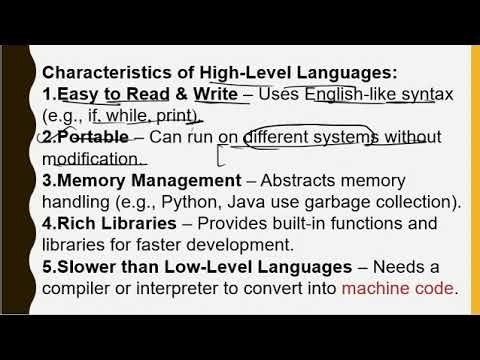 What is High Level Language - characteristics, advantages and disadvantages explained briefly