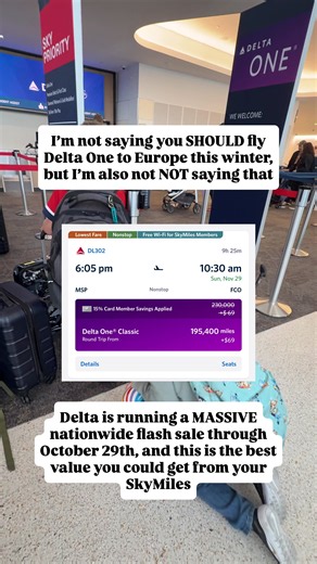 Delta just dropped a massive nationwide award flight sale, and you only have until TOMORROW (10/29) to book! Here’s the deal: * Fly Delta One BUSINESS CLASS to Europe and Africa from nearly 200 U.S. airports! * Flights starting at 115,000 SkyMiles one-way or 230,000 roundtrip. * Delta Amex cardholders save an additional 15% on award fares Thrifty Traveler Premium is my favorite tool for finding deals like this; they send award flight alerts straight to my inbox and text messages so I don’t miss 
