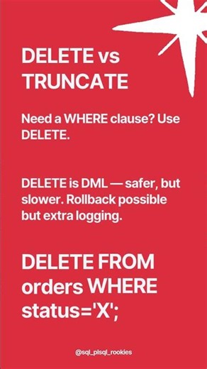 DELETE vs TRUNCATE: The SQL Interview Question That Gets EVERYONE! 🚨